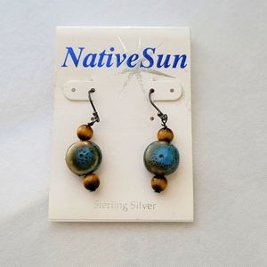Native Sun Pottery Wire Earrings